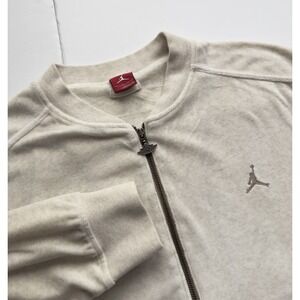 Vintage Y2K Air Jordan Men's Velour Track Full Zip Jacket Size XXL Jumpman Logo
